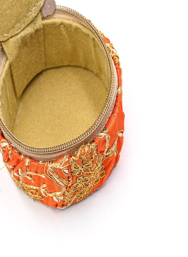 IGH Set of 5 Pcs Wooden Embroidery Matki shape Bangle Box, Jewellery Organiser, Earring Storage Box, Wedding Return Gift for women Bridal Gift Storage Box - Image 5
